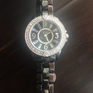 Judith Ripka Black Stainless Steel Ceramic watch